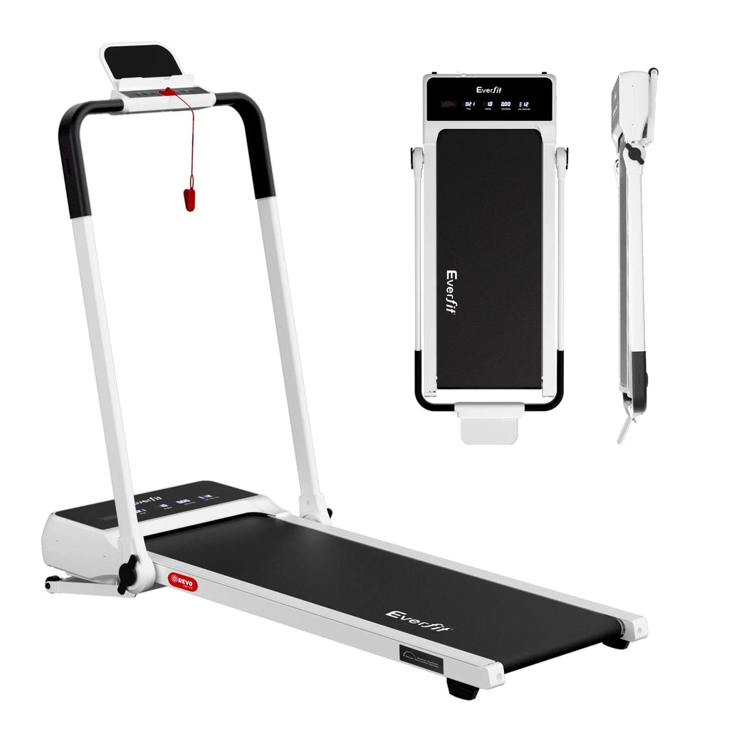 Everfit 3 in 1 Walking Pad Treadmill 20% Auto Incline Under Desk Foldable Treadmills for Home With 40cm Wide Belt White